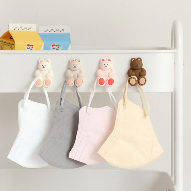 아트박스/로마네 DONATDONAT 베어 마스크걸이, 베어 마스크걸이_밀크티, 1개