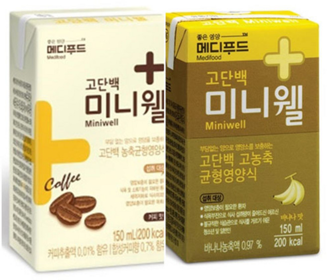 메디푸드 미니웰 커피맛 바나나맛 고단백 노인식사대용 환자영양식 환자식, 24개