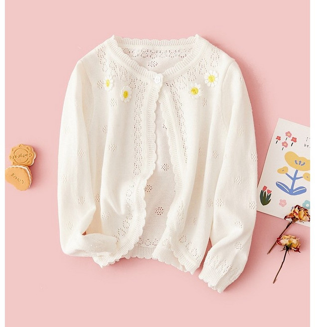 크리스탈하우스 여아 유아 간절기 여름 계란꽃 니트 가디건 [T263]