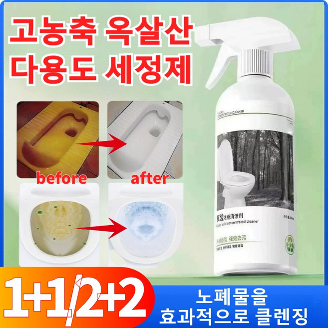 1+1/2+2 초강력 옥살산 얼룩 제거 클리너 고농축 옥살산 다용도 세정제, 2개, 0.3L