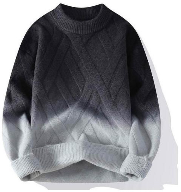 針織毛衣男女款 圓領仿羊毛衣 寬鬆長袖上衣 韓版套頭厚毛線衣