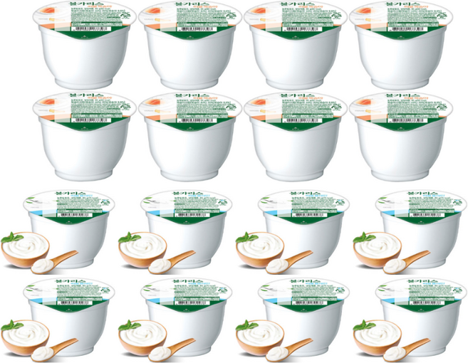 남양 떠먹는 불가리스 복숭아85g 8팩+플레인85g 8팩 총16팩