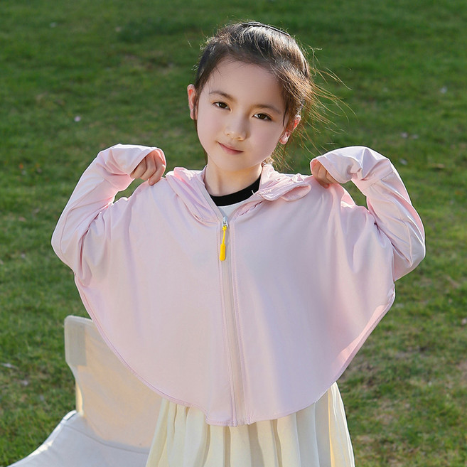 SunburstWonder 어린이 자외선 차단복 얇다 냉감 여름 신상품 S358, 핑크