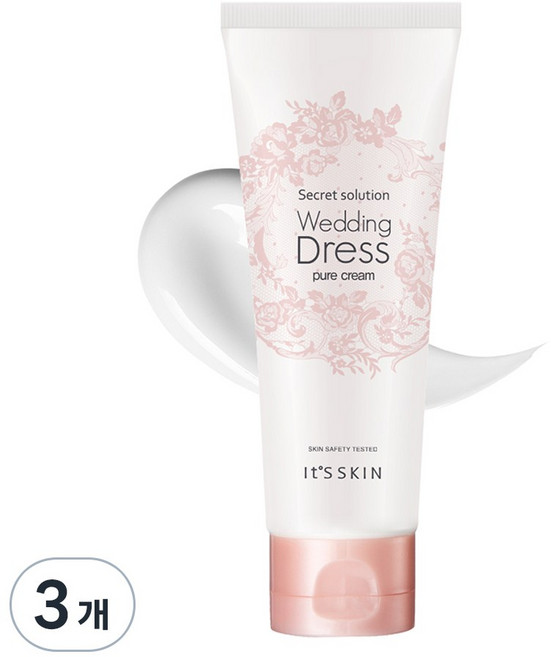 잇츠스킨 시크릿 솔루션 웨딩드레스 퓨어 톤업크림 100ml, 화이트, 3개