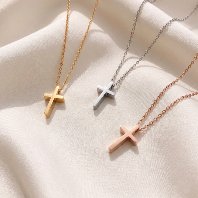 아킨다 써지컬 십자가 펜던트 목걸이 여성 데일리 심플