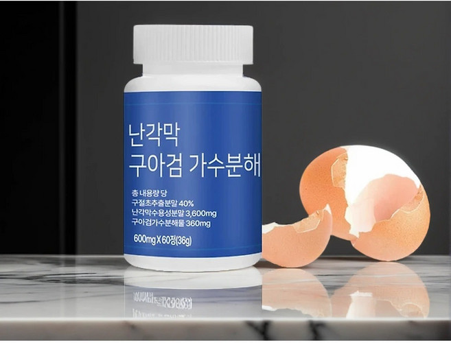 자연동주 난각막 구아검 가수분해물 정, 1개, 60정