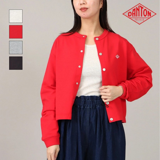 [26SS 예약 판매] DANTON 단톤 닷 버튼 크루넥 가디건 코튼 DT-C0405CIN