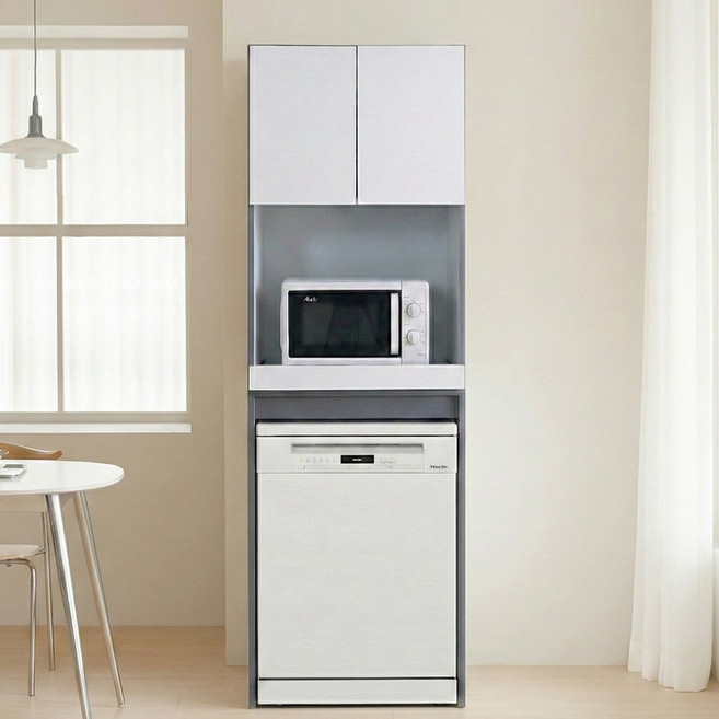 데코앤비 로엔 2단 식기세척기 수납장 주방 정리장 다용도 수납가구, 로엔 2단 식기세척기 수납장_화이트, 화이, 3단