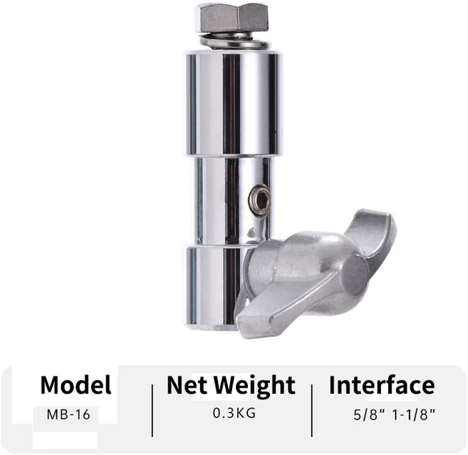 시얀 3/8인치 나사형 라이트 스탠드 어댑터 카메라 마운트 삼각대 나사 H 브래킷 플래시라이트 홀더 고정, 11 MB-16
