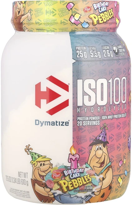 건강챙기세요 Dymatize ISO100® 가수분해 100% 분리유청단백질 Pebles™ 생일 케이크 610g(1.34lbs) 백살까지오래오래, DymatizeISO100가수분해100분리유청단백질Pe, 610g, 1개 - 쿠팡