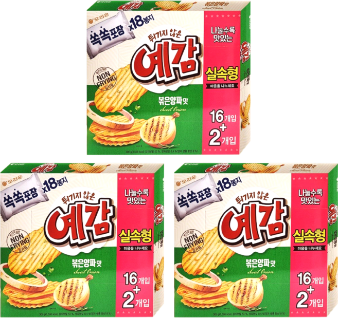 오리온 예감 볶은양파맛, 3개, 306g