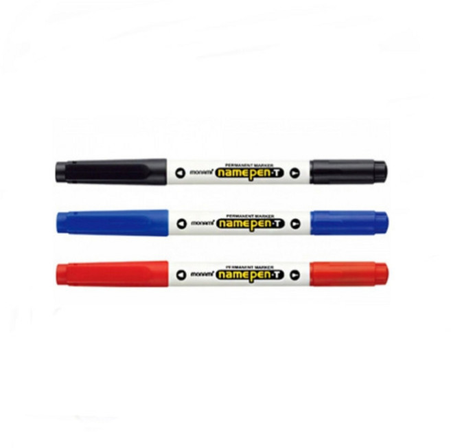 모나미 네임펜T 단색(12자루) 흑 적 청, 적색