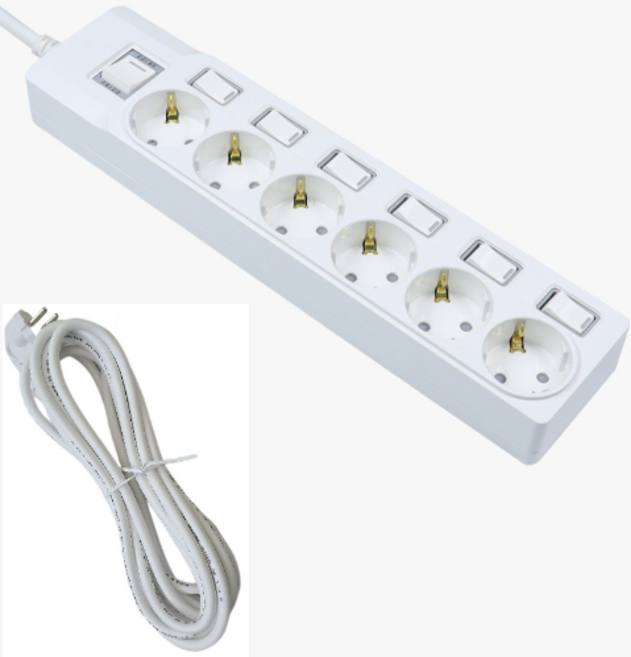 두남 써보니 멀티텝 콘센트, 5m, 6구, 1개, 횐색