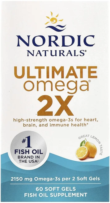 건강챙기세요 Nordic Naturals Ultimate Omega 2X 레몬 2150mg 소프트젤 60정(소프트젤 1정당 1075mg) 백살까지오래오래, 1개, 60정 - 쿠팡