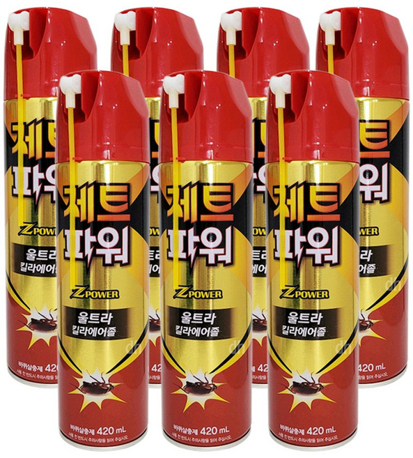 건강두배로 강력한 제트파워 울트라 킬라에어졸 바퀴살충제, 420ml, 7개