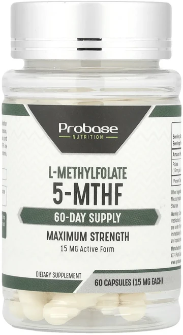Probase Nutrition l-메틸엽산 5-MTHF 15mg 캡슐 60정, ProbaseNutritionl메틸엽산5MTHF15mg - 쿠팡