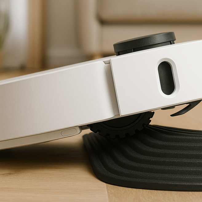 블리버킷 쉽게 넘어가는 로봇청소기 문턱 경사대 매트 경사로, 블랙, 1개