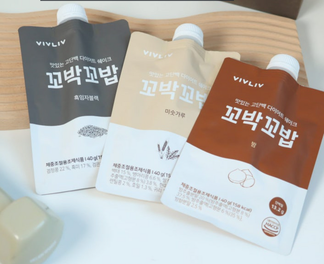 비브리브 꼬박꼬밥 식사대용 단백질 쉐이크 파우치 미숫가루 다이어트 간편식, 4세트, 7개입, 40g