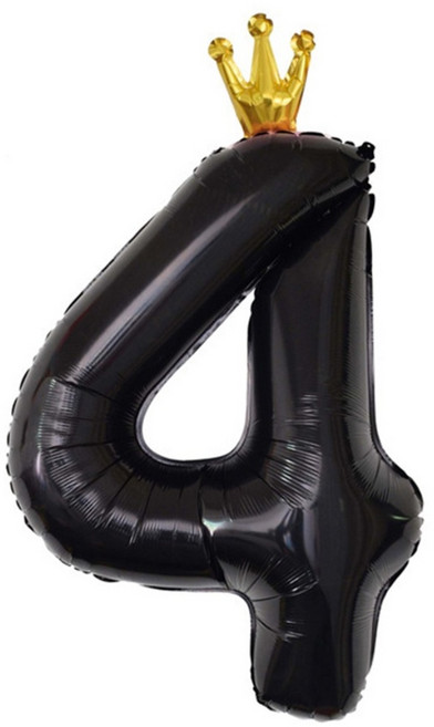 이벤트홀릭 초대형 왕관 숫자은박풍선, 블랙 4