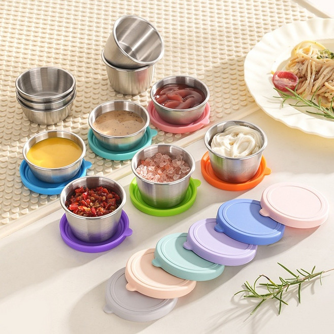 AOHAO 스텐 미니 소스통 6PCS 50ML/70ML, 6개, 50ml