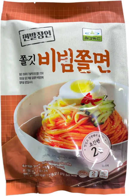 칠갑농산 면발장인 쫄깃 비빔쫄면 424g, 1개