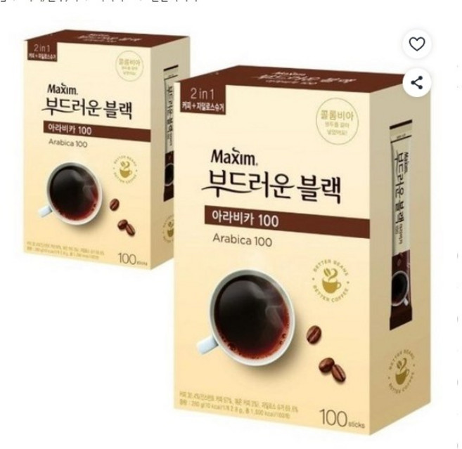 맥심 아라비카100 부드러운 블랙 커피믹스, 2.8g, 100개입, 1개