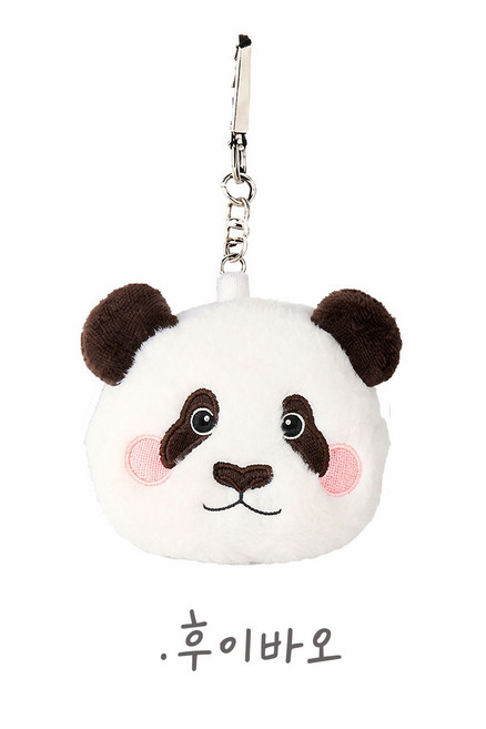 에버랜드 판다얼굴(푸바오 루이 후이) 미니 파우치 키링, 1개, 후이바오