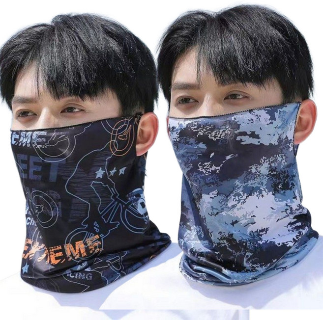 제이베니 숨쉬기 편한 UV차단 스포츠 쿨 마스크 쿨버프 귀걸이형 스카프 넥워머, 거리패션+블랙, 1개