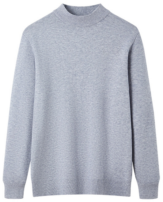 MILMUMU男半高領保暖針織羊毛衣 內裡加絨親膚舒適 簡約素色百搭有型