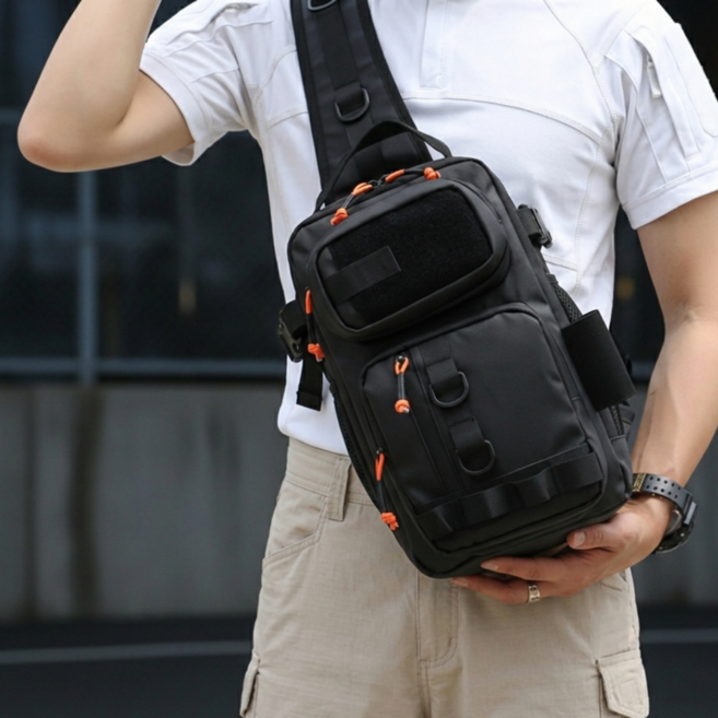 피쉬가드 루어낚시 보조가방 슬링백 다용도가방, 카모그린