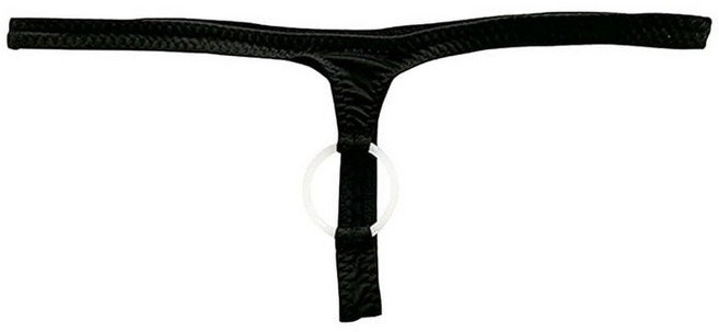 BLESO 남성용 섹시 오픈 프론트 링 끈 비키니 속옷 아이스 실크 통기성 나일론 미니멀 컷 브리프 남성용 01-블랙 XXL
