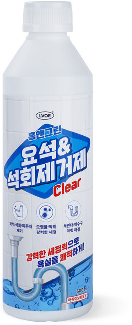 [르보에] 홈앤그린 요석 석회제거제 항균 화장실클리너, 1개, 500ml
