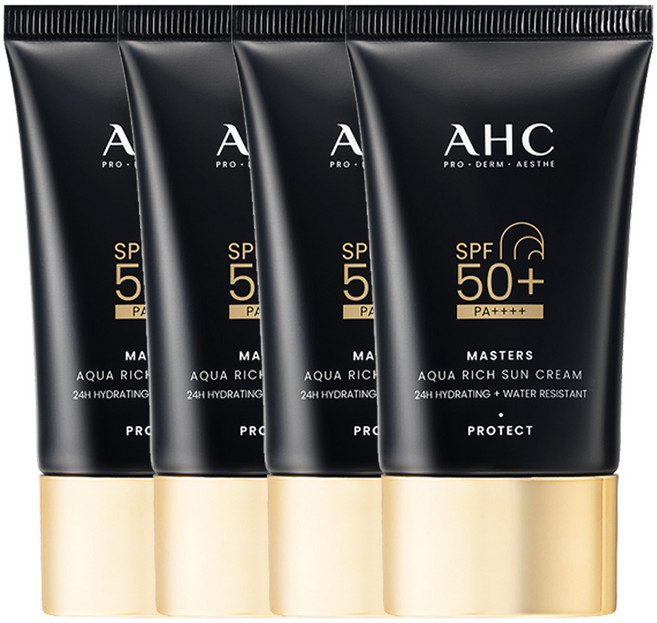 AHC 마스터즈 아쿠아 리치 선 크림 60ml, 4개