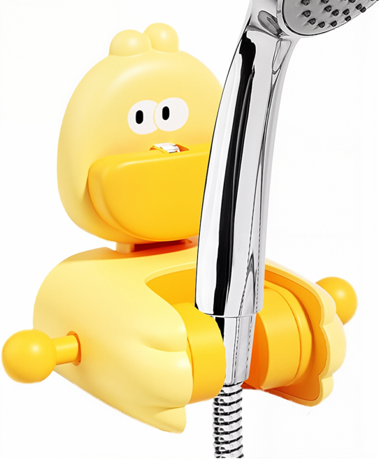 LareinaT 욕실 샤워기 거치대 무타공 흡착 샤워기 고정 홀더 각도조절 샤워기 홀더, 옐로우