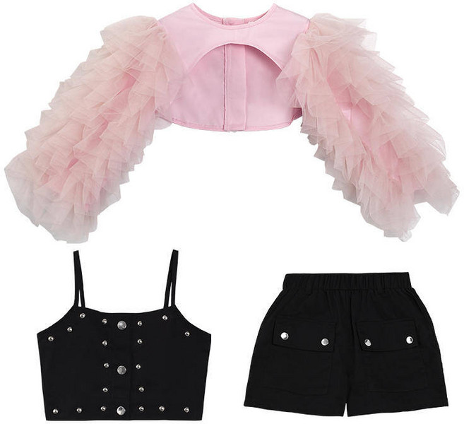 무대의상 공연의상 ZZL KPoP 의류 소녀 모델 친환경 패션쇼 14세이상 재즈 댄스 코스튬, 옵션01) collocation 1, 옵션05) 160cm