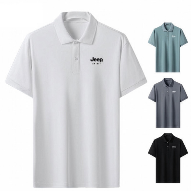 1+1 지프스피릿 아이스 실크 반팔 카라 티셔츠 여름 티셔츠 냉감셔츠 JP8905