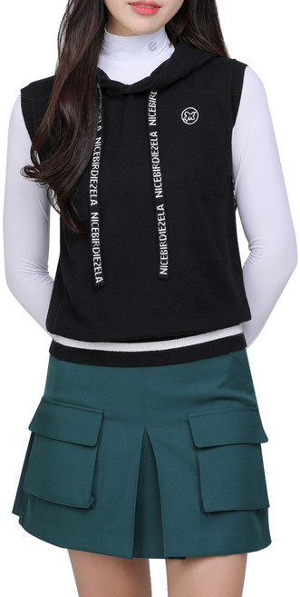 <투엘라> 여성 후드 니트 조끼 / 버디 스윙 스판 운동복 스포츠 아웃도어 레이어드 니트 조끼