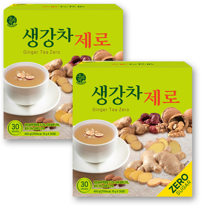 우리차 송원식품 생강차 제로, 15g, 30개입, 2개