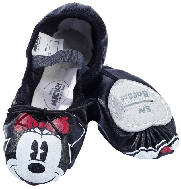 SNC 디즈니 유아동 여아 가죽 블랙 학예회 재롱잔치 페이스 발레슈즈 덧신 실내화 [미니]