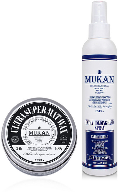 무칸 울트라 슈퍼 매트 왁스 100g + 스프레이 250ml 세트, 1개