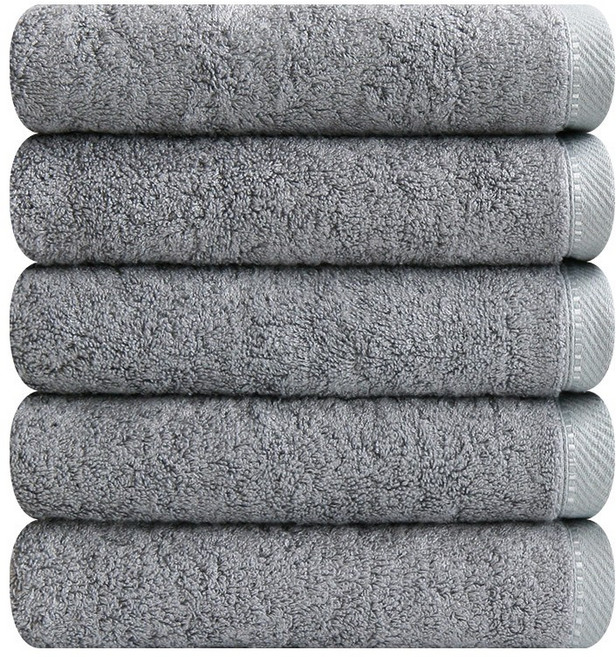 송월타월 솔리드 뱀부무지40 호텔수건, 연회색, 5개