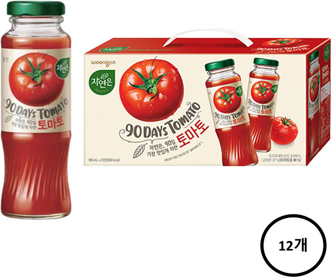 자연은 90일 토마토, 180ml, 12개