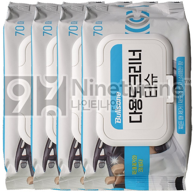 불스원 다용도크리너티슈 티슈 다용도크리너 천연가죽 김서림방지 유막제거 발수코팅 크리스탈 레자왁스 레인OK, 4개