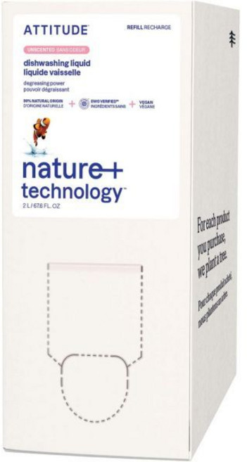 ATTITUDEATTITY 식기 세척액 EWG 검증 비건 비누 식물 기반 자연 유래 제품 무향 대량 리필 67.6 Fl Oz, Unscented, 67.62 Fl Oz (Pack of 1)