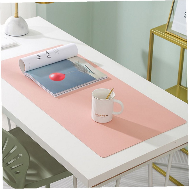 양면 가죽 데스크매트 대형 90x45cm 책상패드 방수 논슬립 오피스 인테리어, 블랙X레드