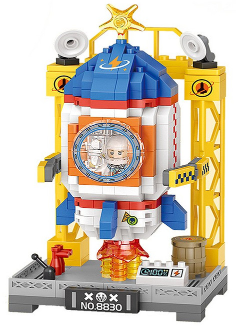 LOZ 나노블럭 미니블럭 캐릭터 후르츠 하우스, 54.우주 로켓, 1개