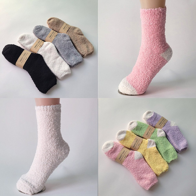 [당일발송] SDG 국산 무압박 수면양말 4켤레세트 임산부 여성 수족냉증 산모 보온 따뜻한 극세사양말