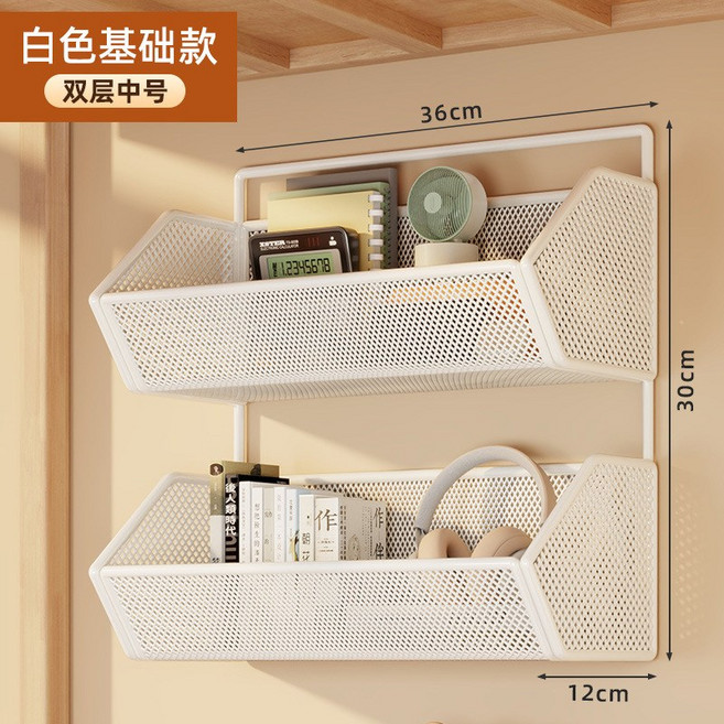 VANLUEE 收納筐 衣櫃 掛, 1個, 白色双层中号:如圖所示1264