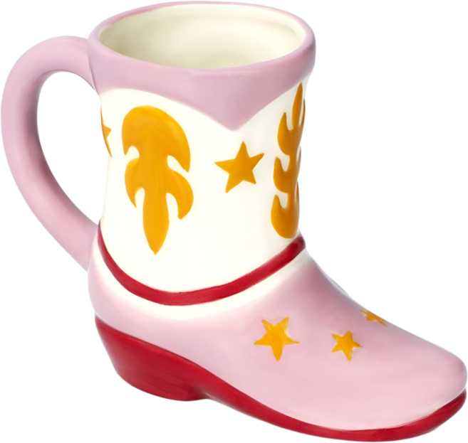 플라잉타이거 코펜하겐 머그 컵 카우보이 부츠 홈 카페 도자기 유로커머스, 1개, 핑크혼합