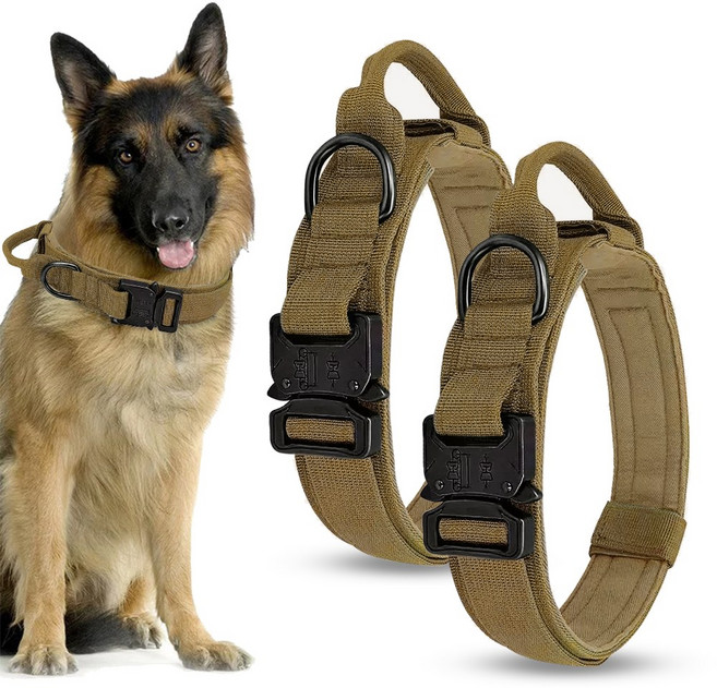 BUZOO 대형견 중형견 목줄 강아지 목줄 강아지 목줄 중형견 튼튼한, 2개, 갈색